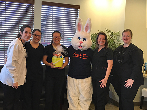 Staff with Easter Bunny
